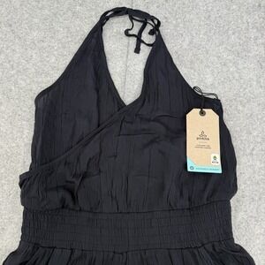 Prana‎ Fernie Jumpsuit Womens Small Black Relaxed Fit Lightweight Tencel Modal